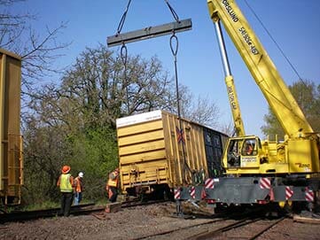 Crane Lifting Box Car - Crane Services in Albany, Oregon