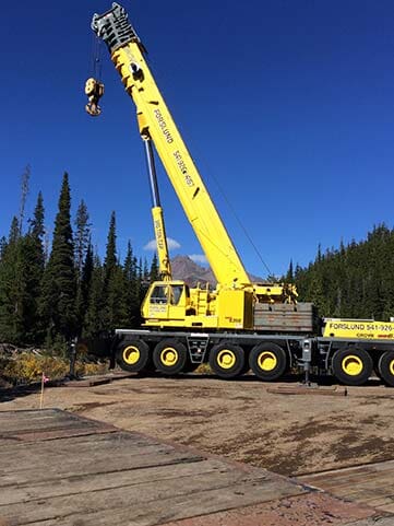 Crane in the Woods - Crane Services in Albany, Oregon