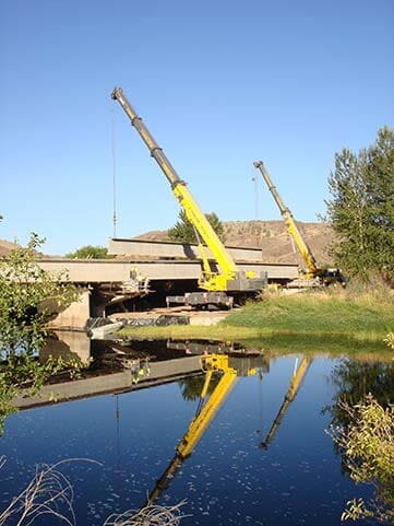 Crane Near the Lake - Crane Services in Albany, Oregon