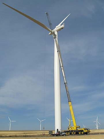 Crane with a Windmill - Crane Services in Albany, Oregon