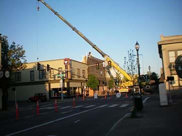 Crane in Downtown - Crane Services in Albany, Oregon