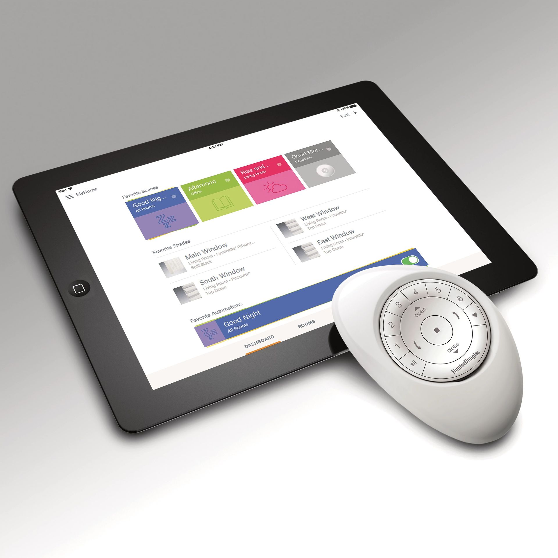 Hunter Douglas remote control and tablet app