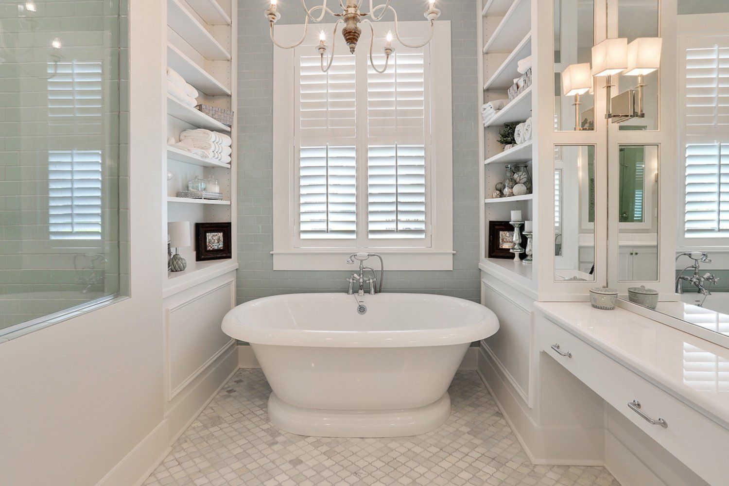 Custom Shutters over a tub. Wall Decor and More.