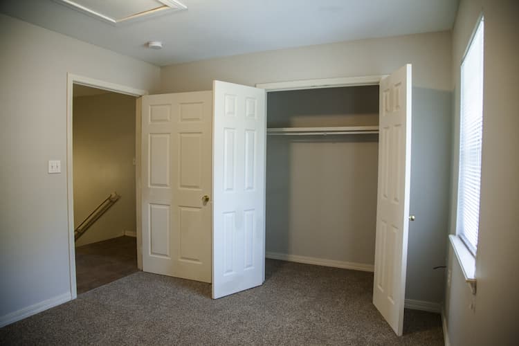 Bedroom with large closet