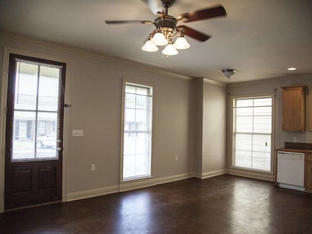 Open concept floor plan with living room and kitchen area