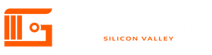 The logo for silicon valley is orange and white on a white background.