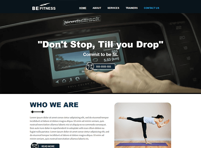 Be Fitness Website Design Themes by Search Marketing Specialists