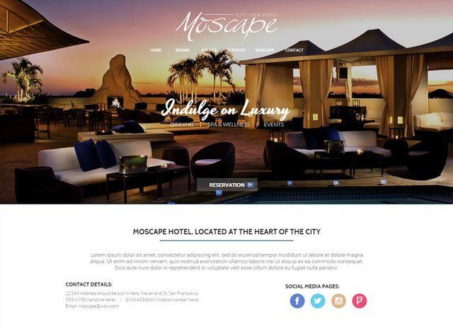 Hotel Theme 3 Website Design Themes by Search Marketing Specialists