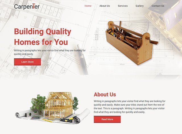 Carpentry Website Design Themes by Search Marketing Specialists