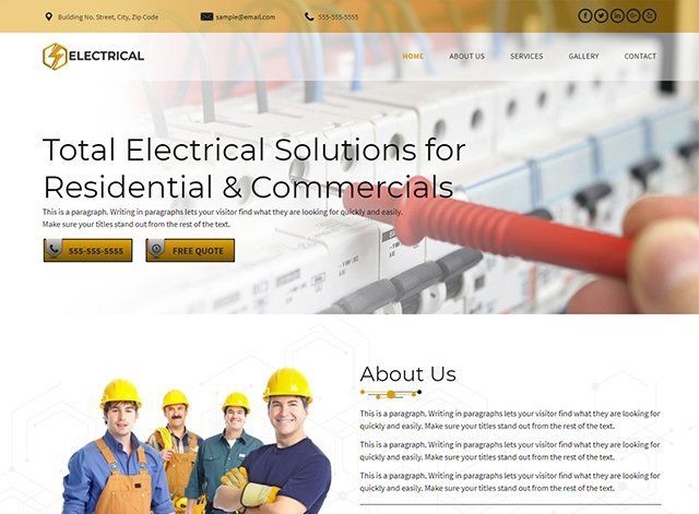 Electrician Website Design Themes by Search Marketing Specialists