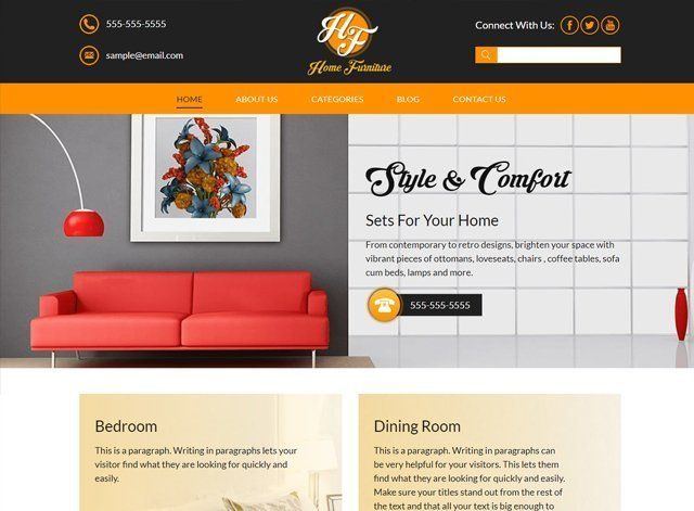 Home Furniture Website Design Themes by Search Marketing Specialists