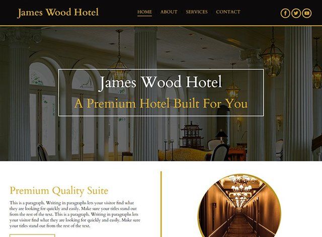 James Wood Hotel Website Design Themes by Search Marketing Specialists
