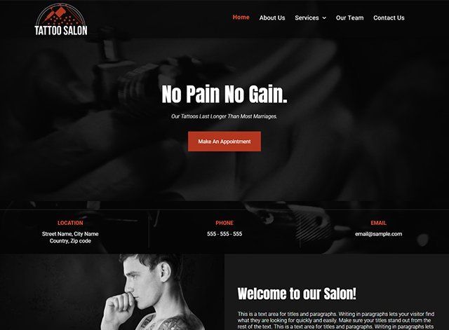 Tattoist Website Design Themes by Search Marketing Specialists