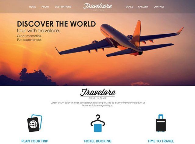 Travelcore Website Design Themes by Search Marketing Specialists