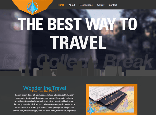Wonderline Travel Website Design Themes by Search Marketing Specialists