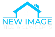 A blue and white logo for new image tile and concepts