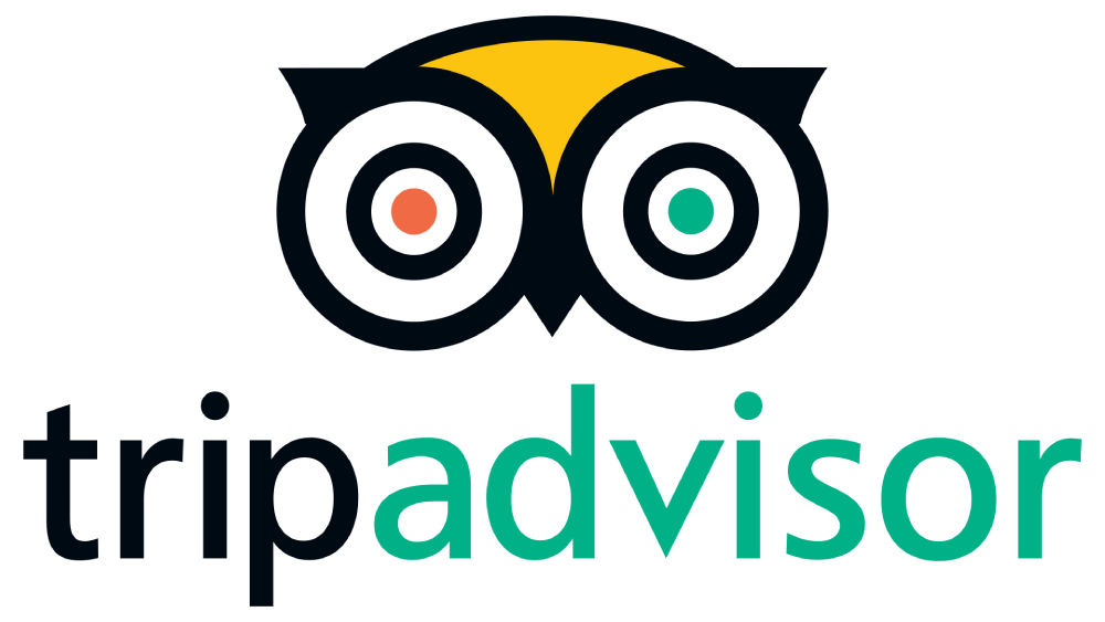 The logo for tripadvisor is an owl with circles around its eyes.