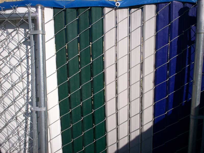 Colorful chainlink fence side view — Wood Fences in Bakersfield, CA