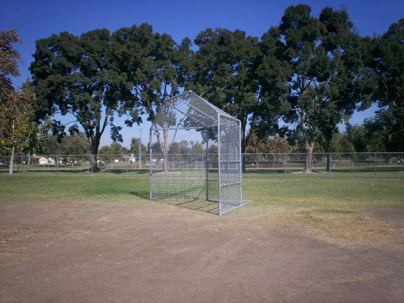 Side view of baseball backstop — Wood Fences in Bakersfield, CA