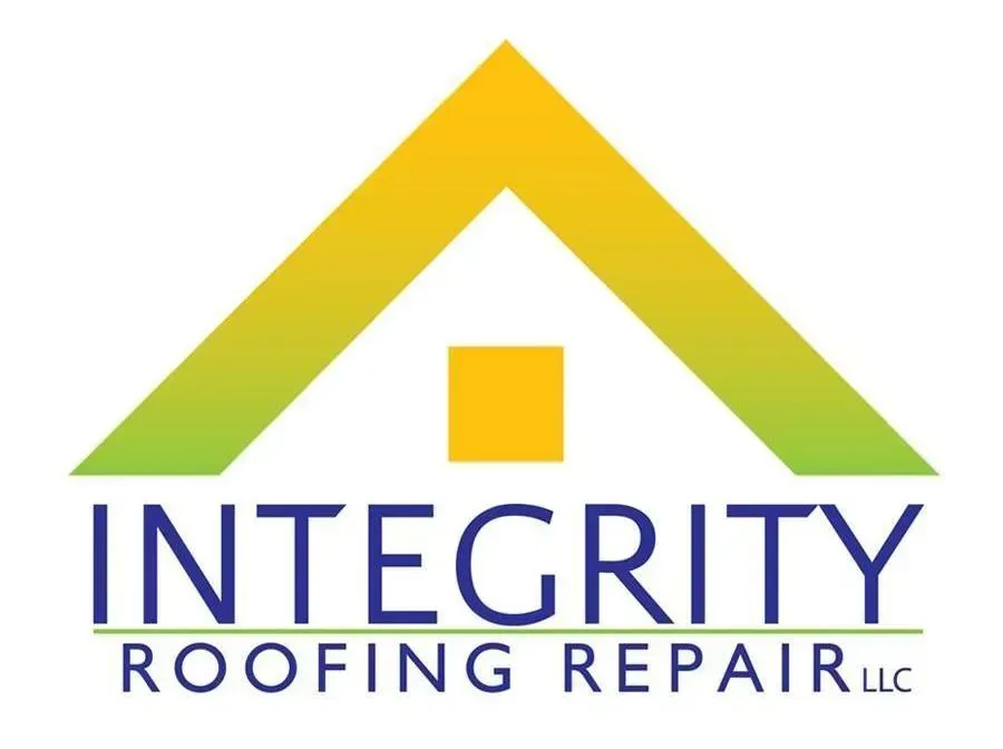 Logo for Integrity Roofing Repair LLC: A yellow/green house shape above blue text.
