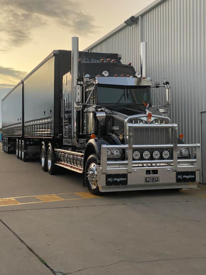 Front View Of The Black Freight Transport Truck — NQ Freighters In Bohle QLD