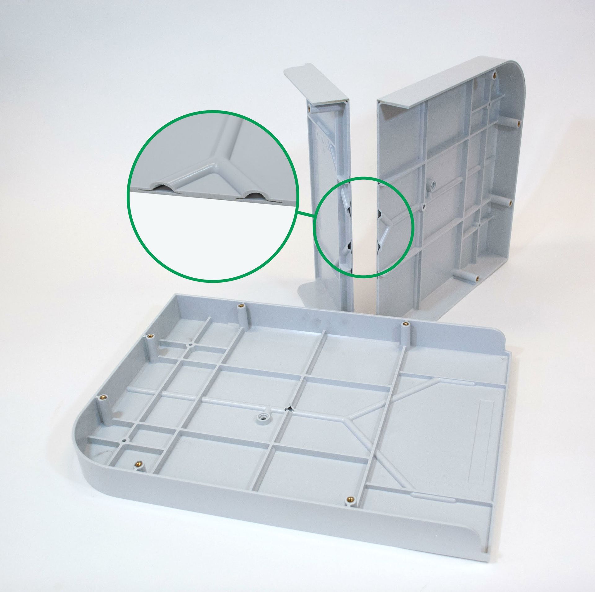 A photo showing the fine details that Gas Assist Injection molding are capable of.