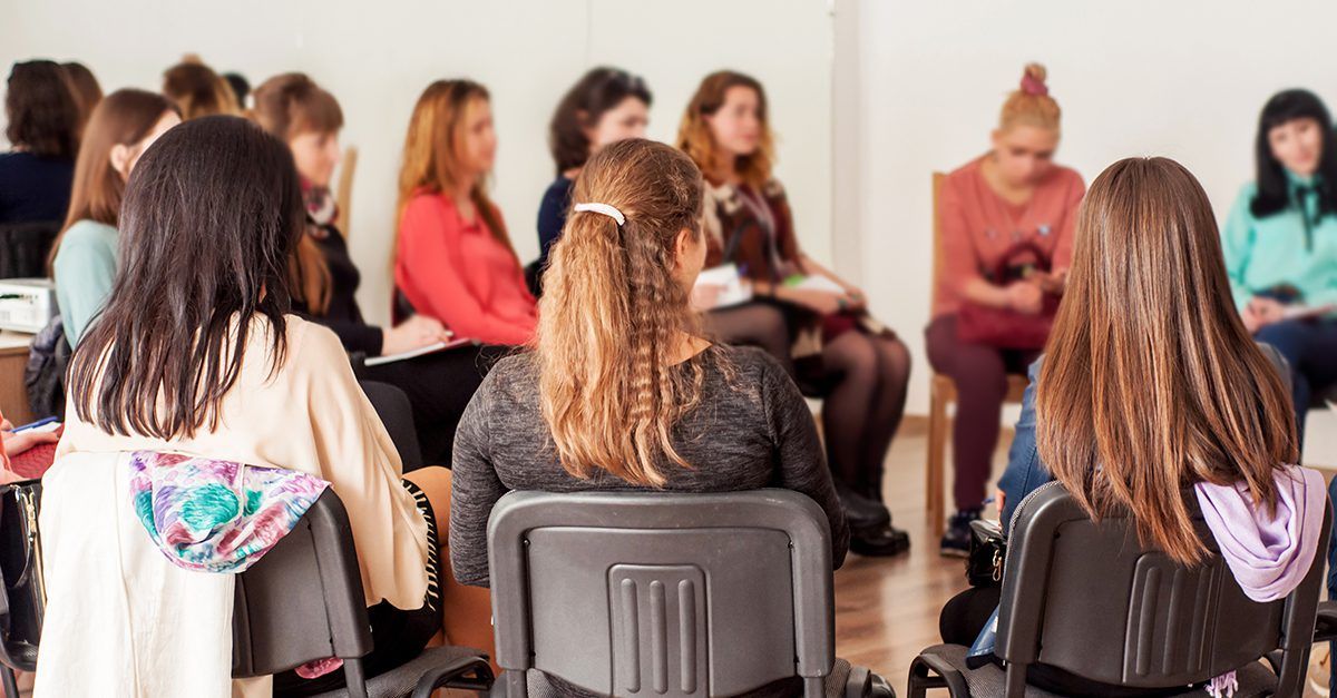 A women's group meeting 12 step program