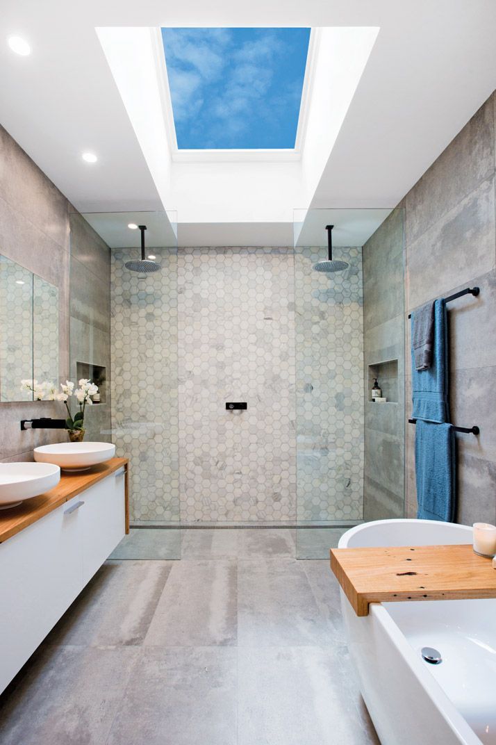 Modern Bathroom With a Skylight — Gold Coast Skylights in Byron Bay, NSW
