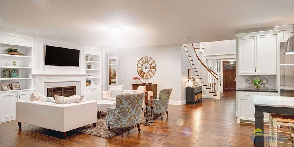 Living Room With White Walls, And Skylight — Gold Coast Skylights in Slacks Creek, QLD