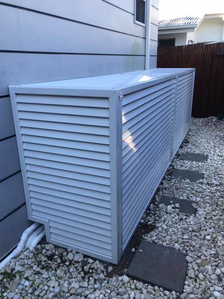 A White Box is Sitting on the Side of a House — Jensen Welding & Fabrication in Chevallum, QLD