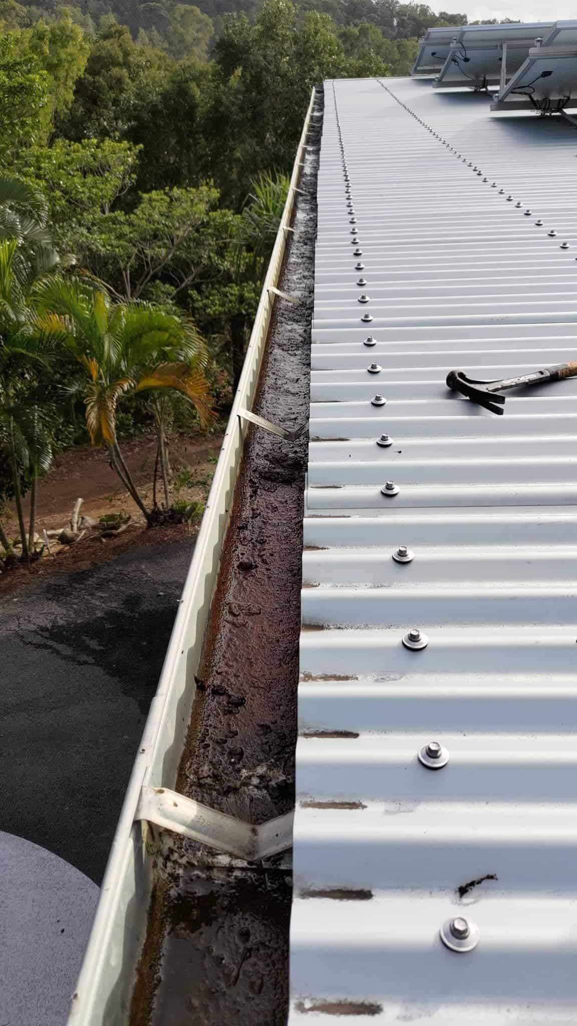 Dirty roof Gutter — Roofer in Rockhampton, QLD