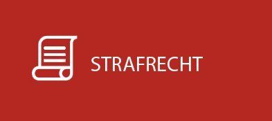 A red background with the word strafrecht on it.