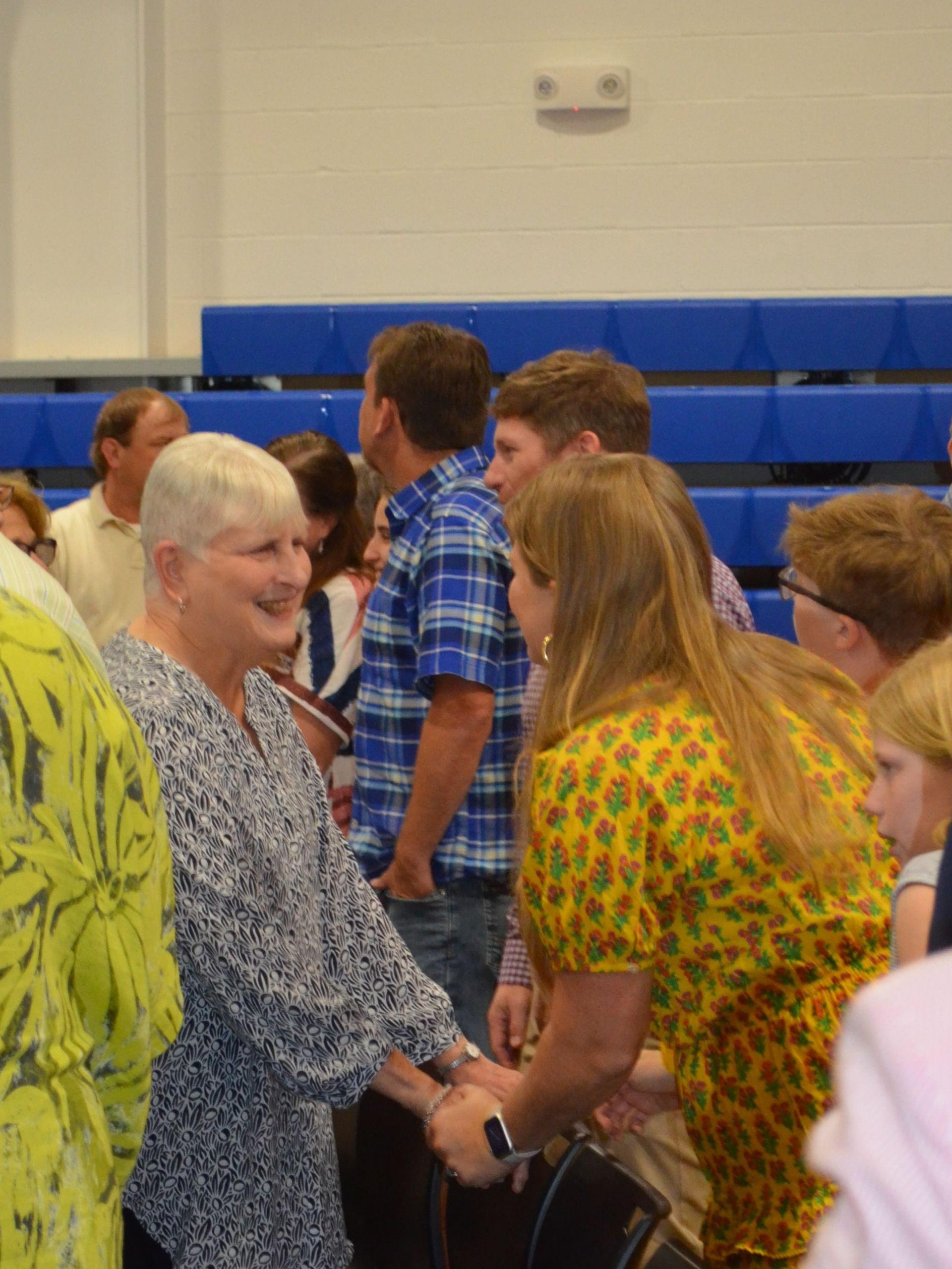 Enjoying fellowship before worship
