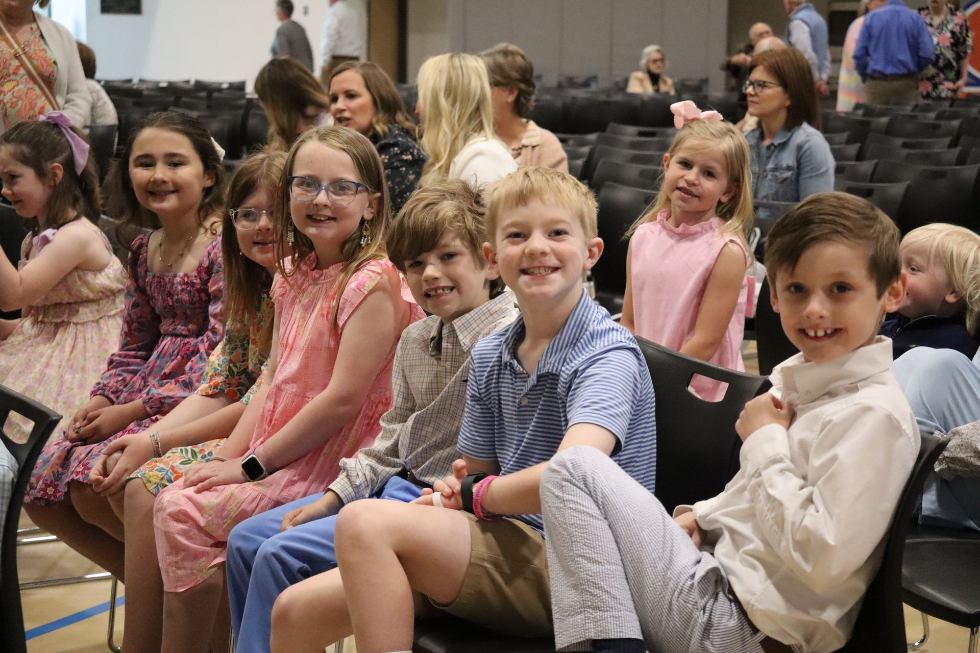 Happy children in worship center