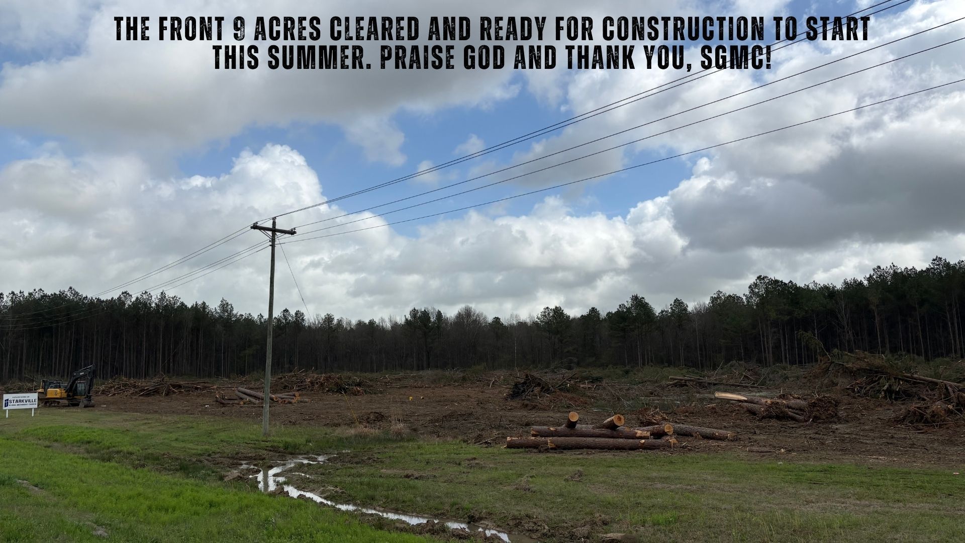 Front 9 acres cleared