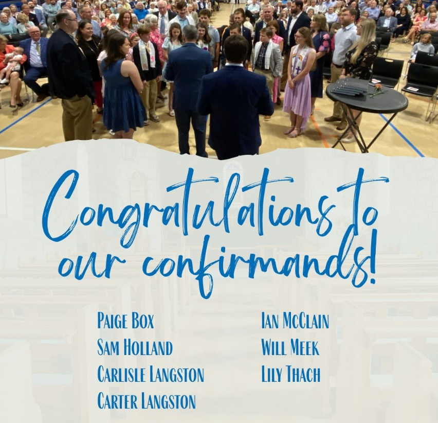 A poster that says congratulations to our confirmands
