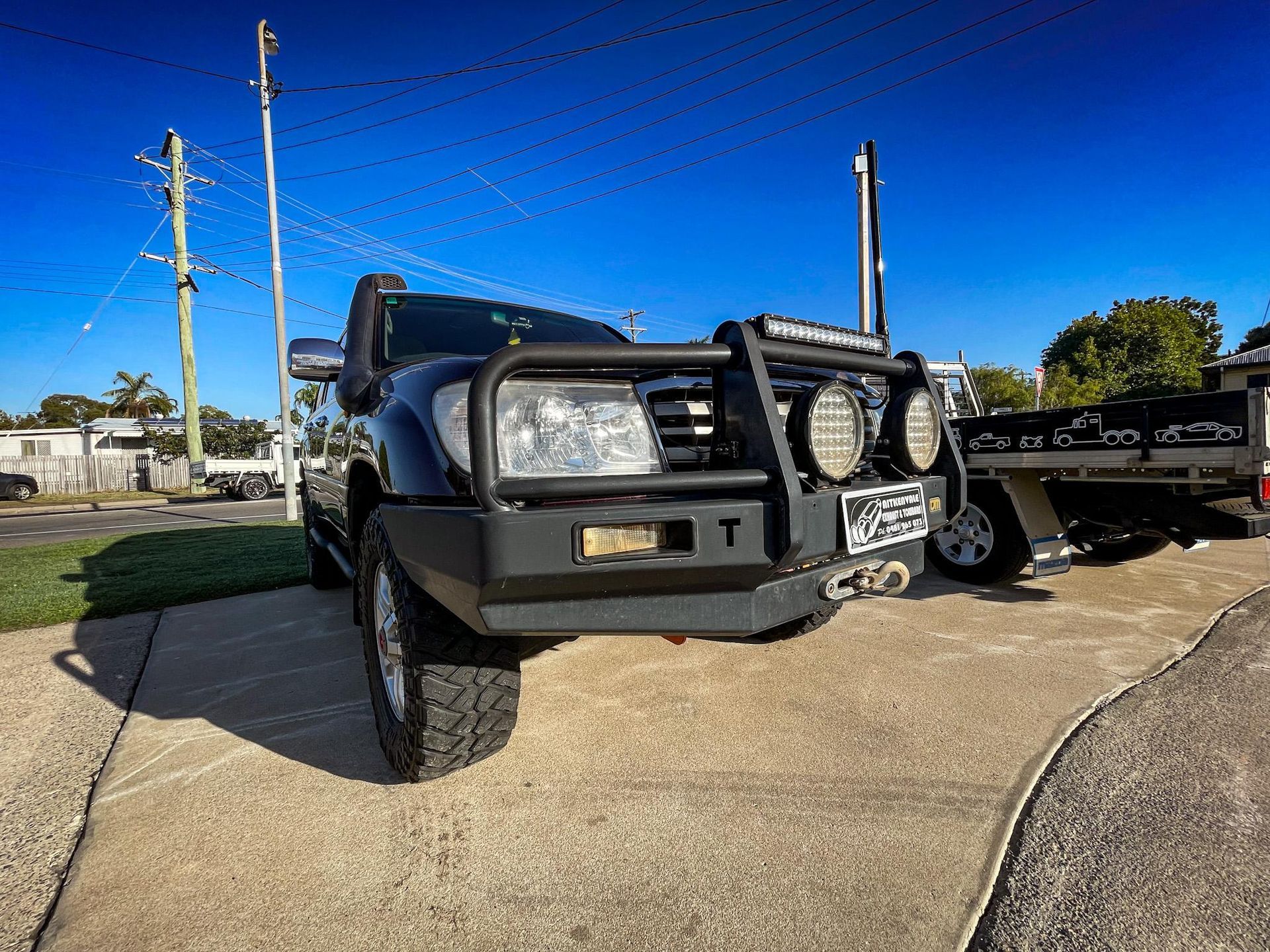 Black Off-road SUV With Bull Bar — Aitkenvale Exhausts & Towbars Pty Ltd In Aitkenvale, QLD