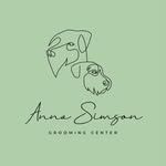 Logo con musi di cani disegnati a mano, testo 