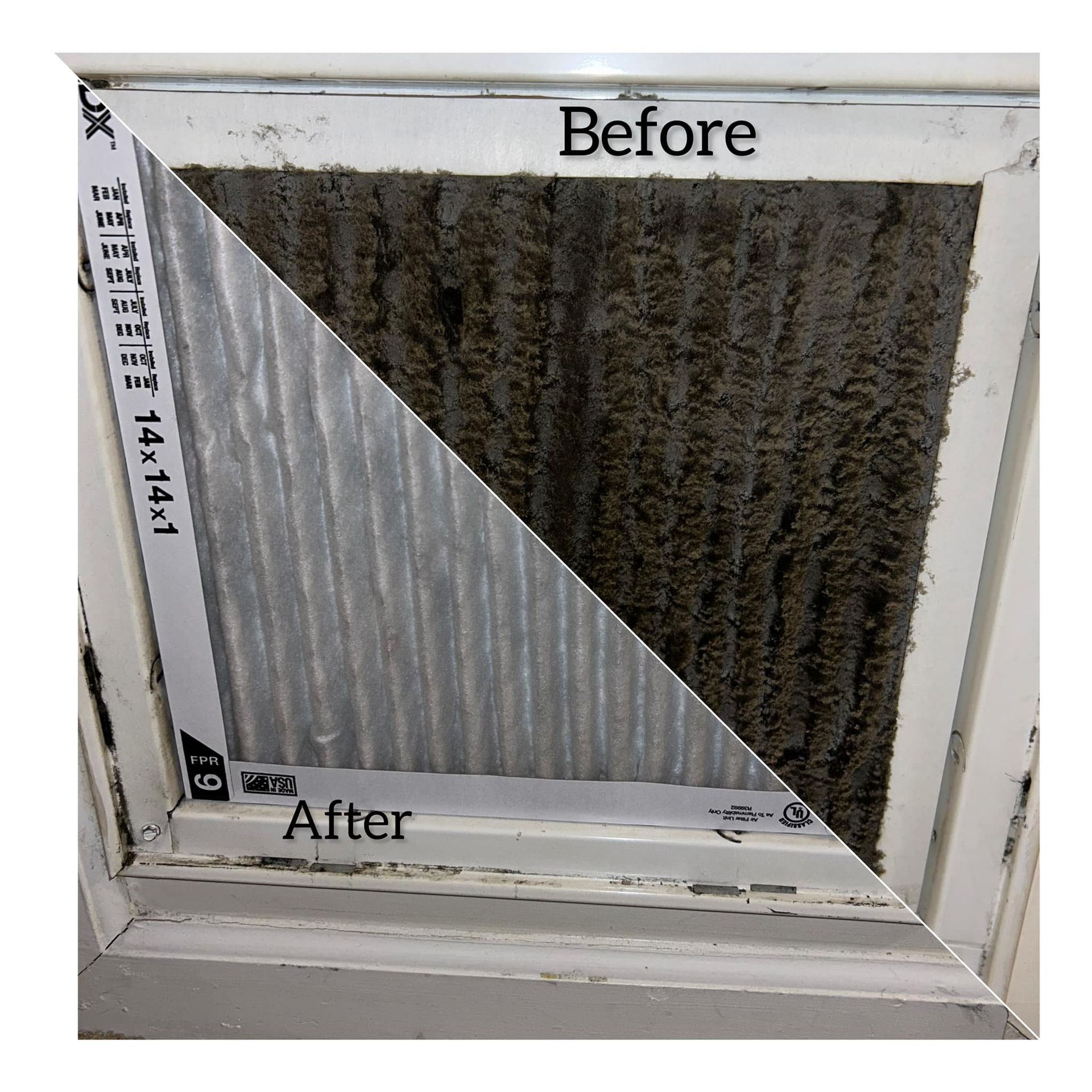 Air filter showing