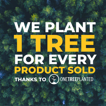 We plant 1 tree for every product sold thanks to onetreeplanted