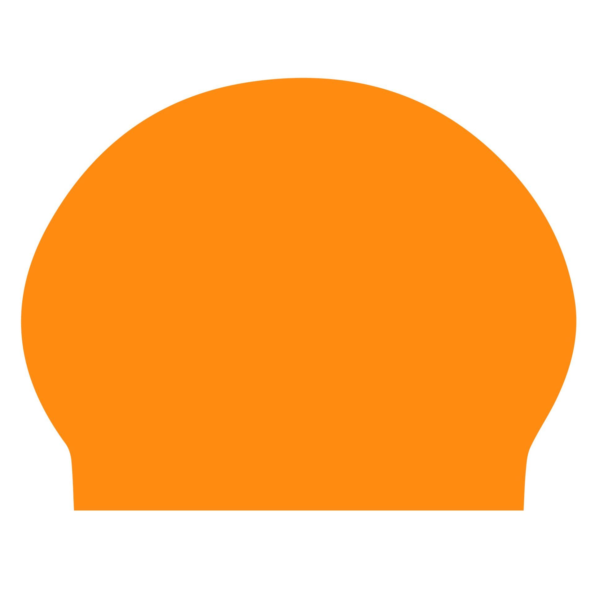 An orange swimming cap on a white background