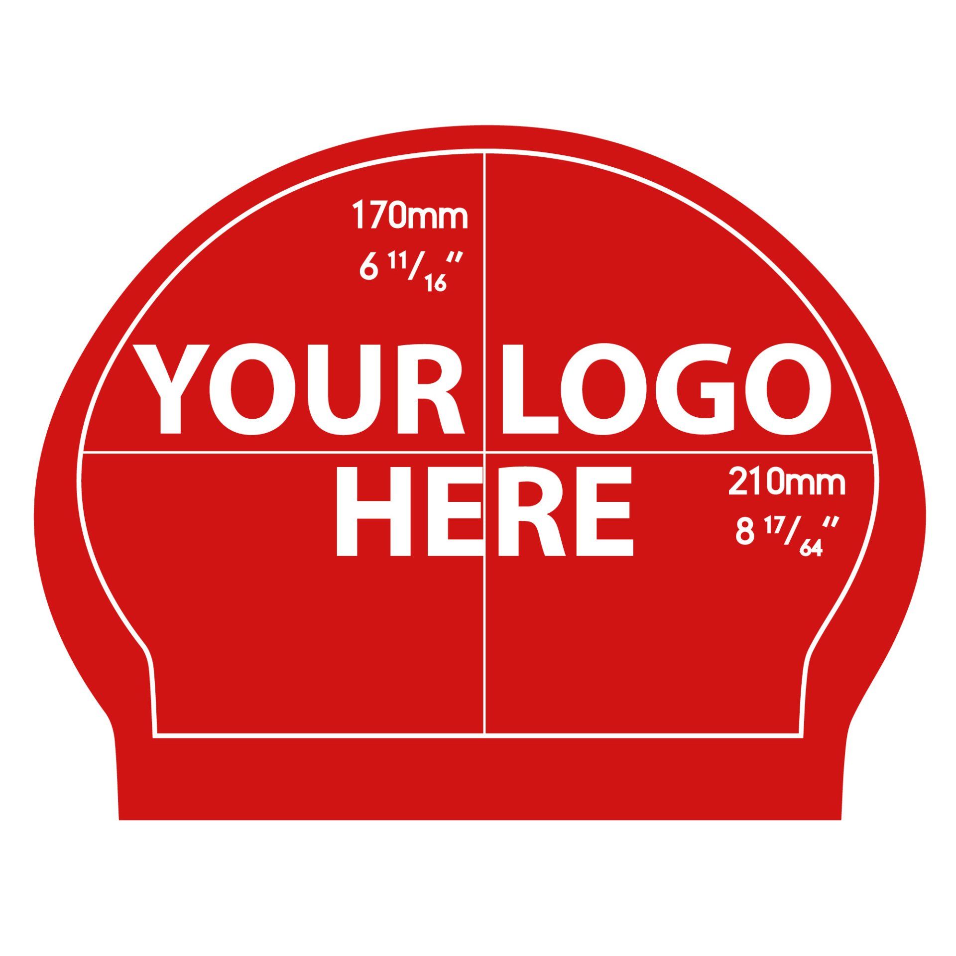 A red sign that says your logo here on it