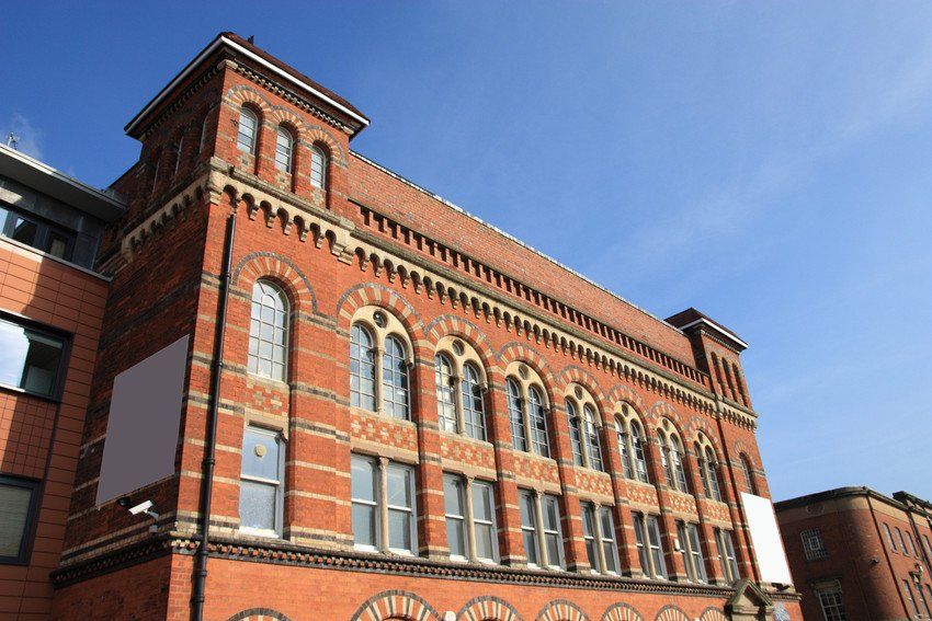 Birmingham Jewellery Quarter. Old brick factory building. West Midlands, England