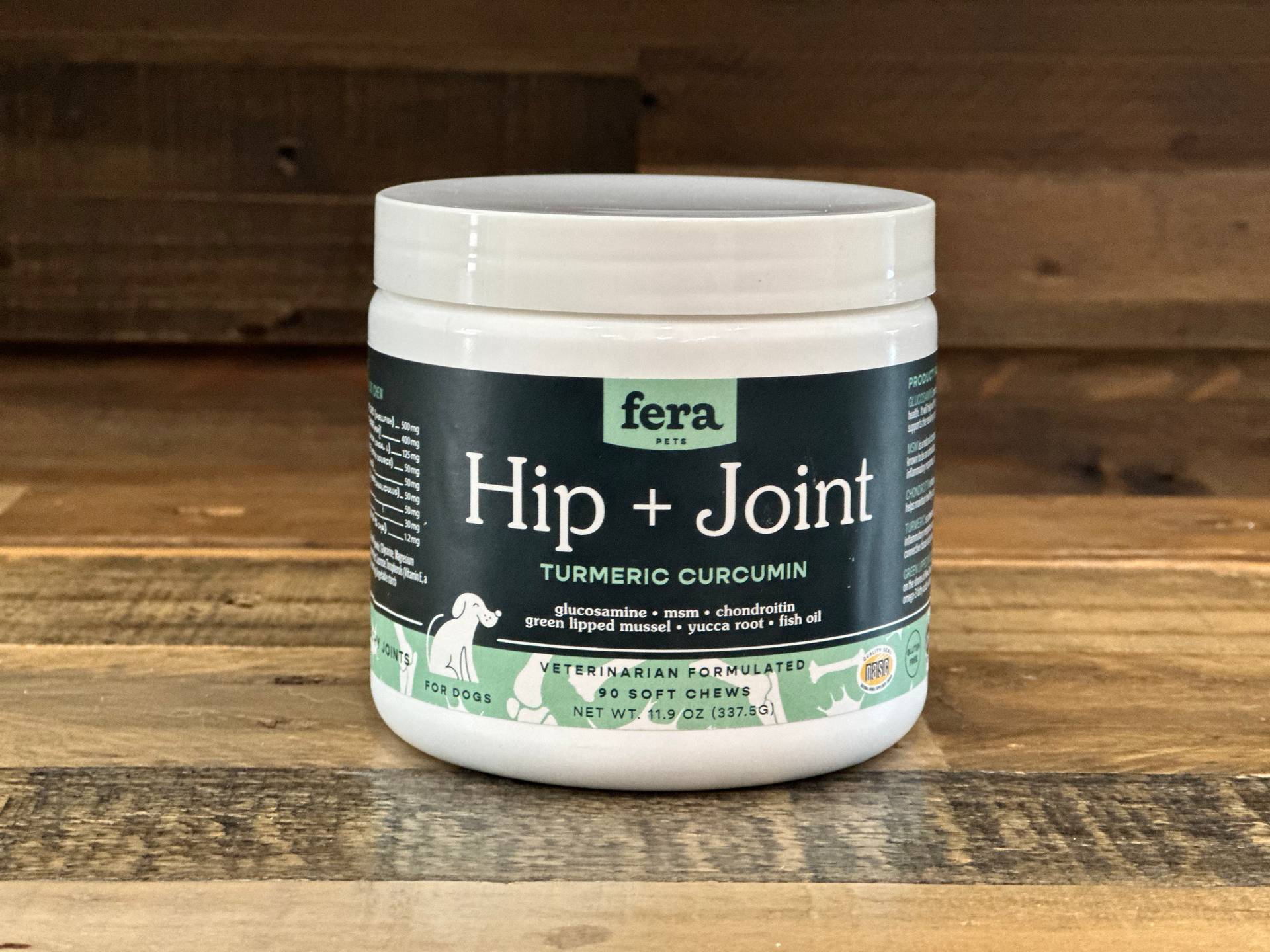 White container of Fera brand dog supplement 