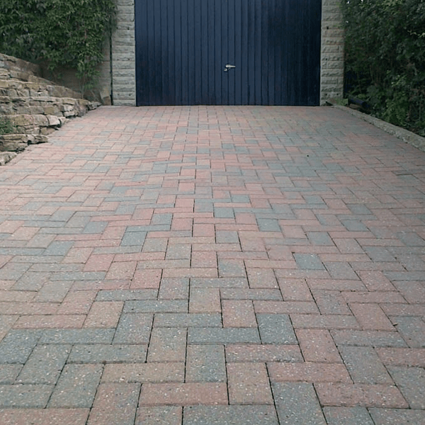 Clean brick driveway