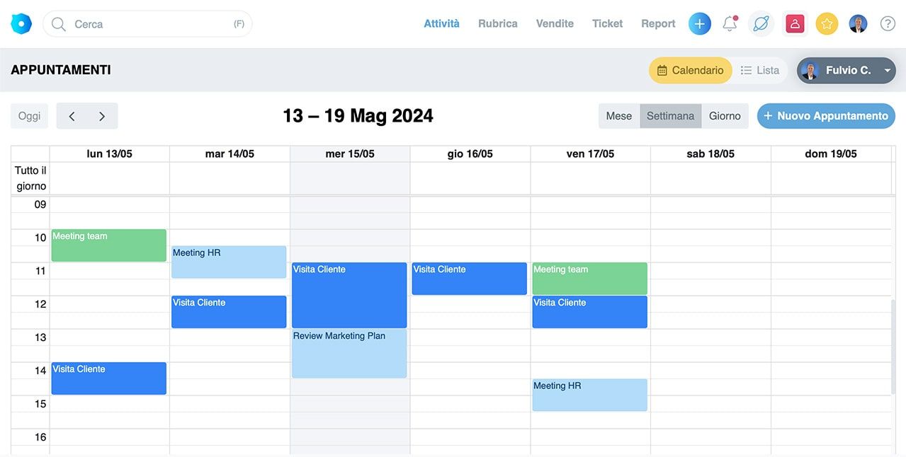 calendario appuntamenti crm