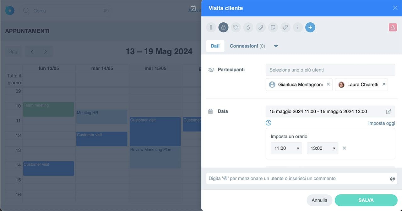 appuntamenti clienti crm