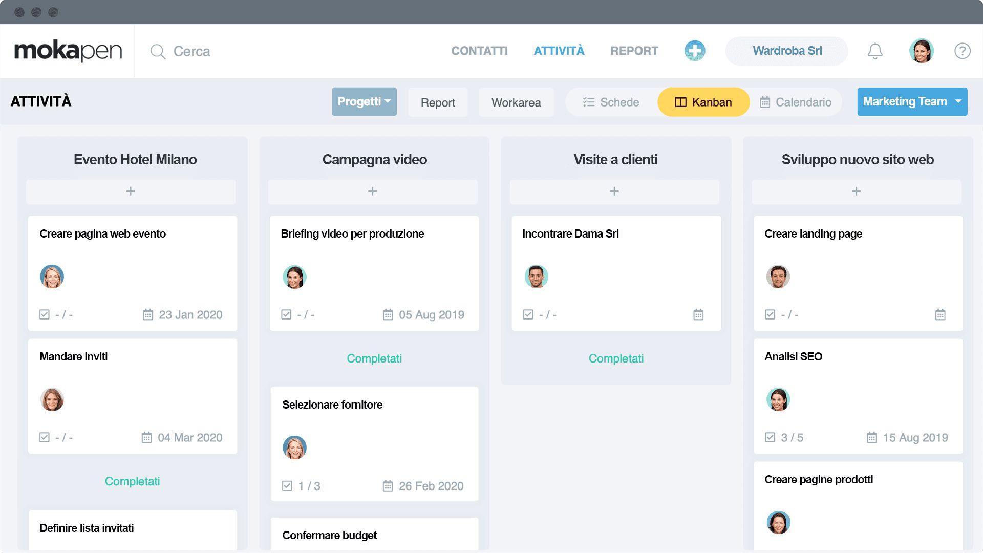 tabella task crm