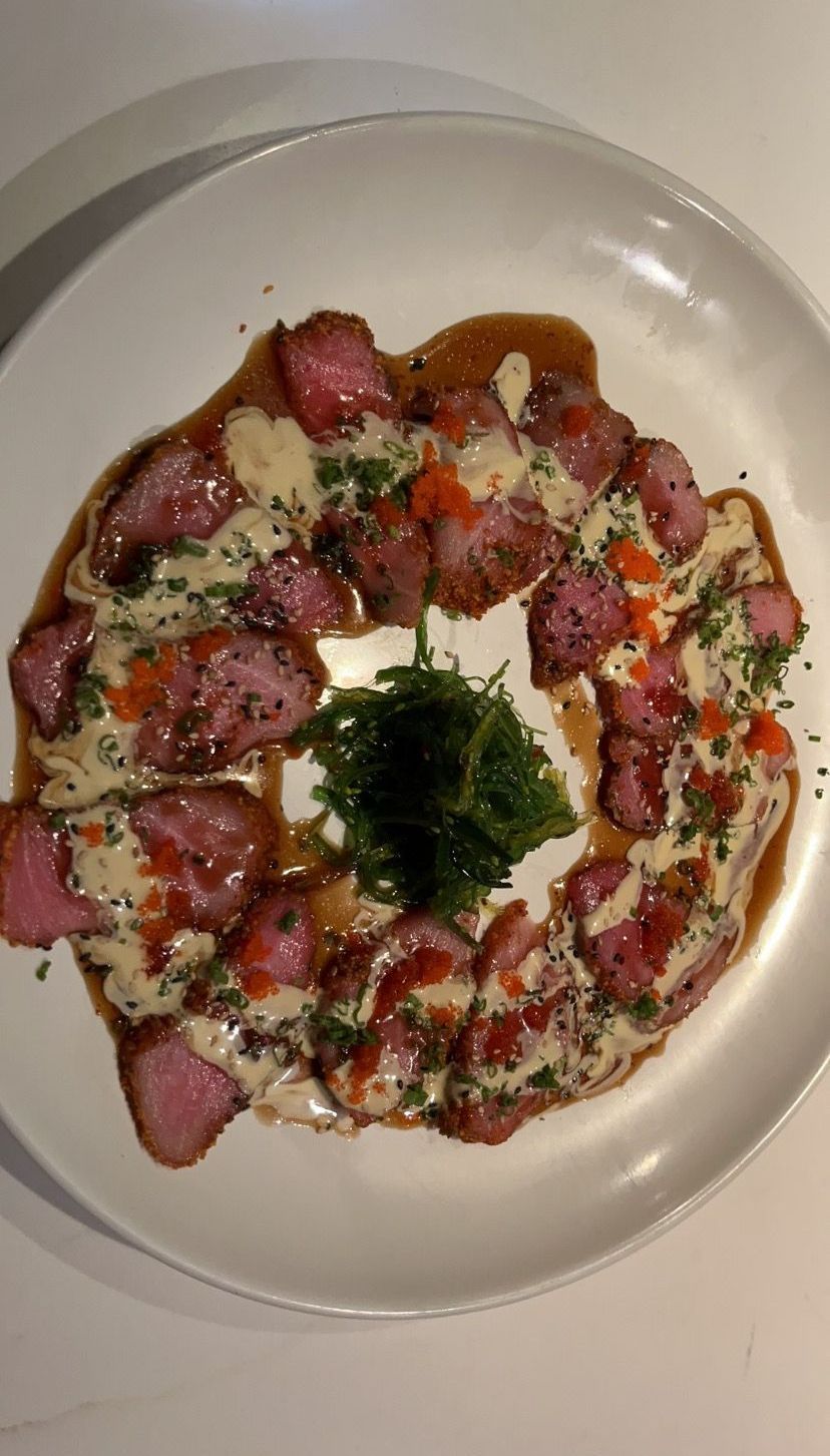 A white plate topped with meat sauce and seaweed | Cherry Hill, NJ | Mikado