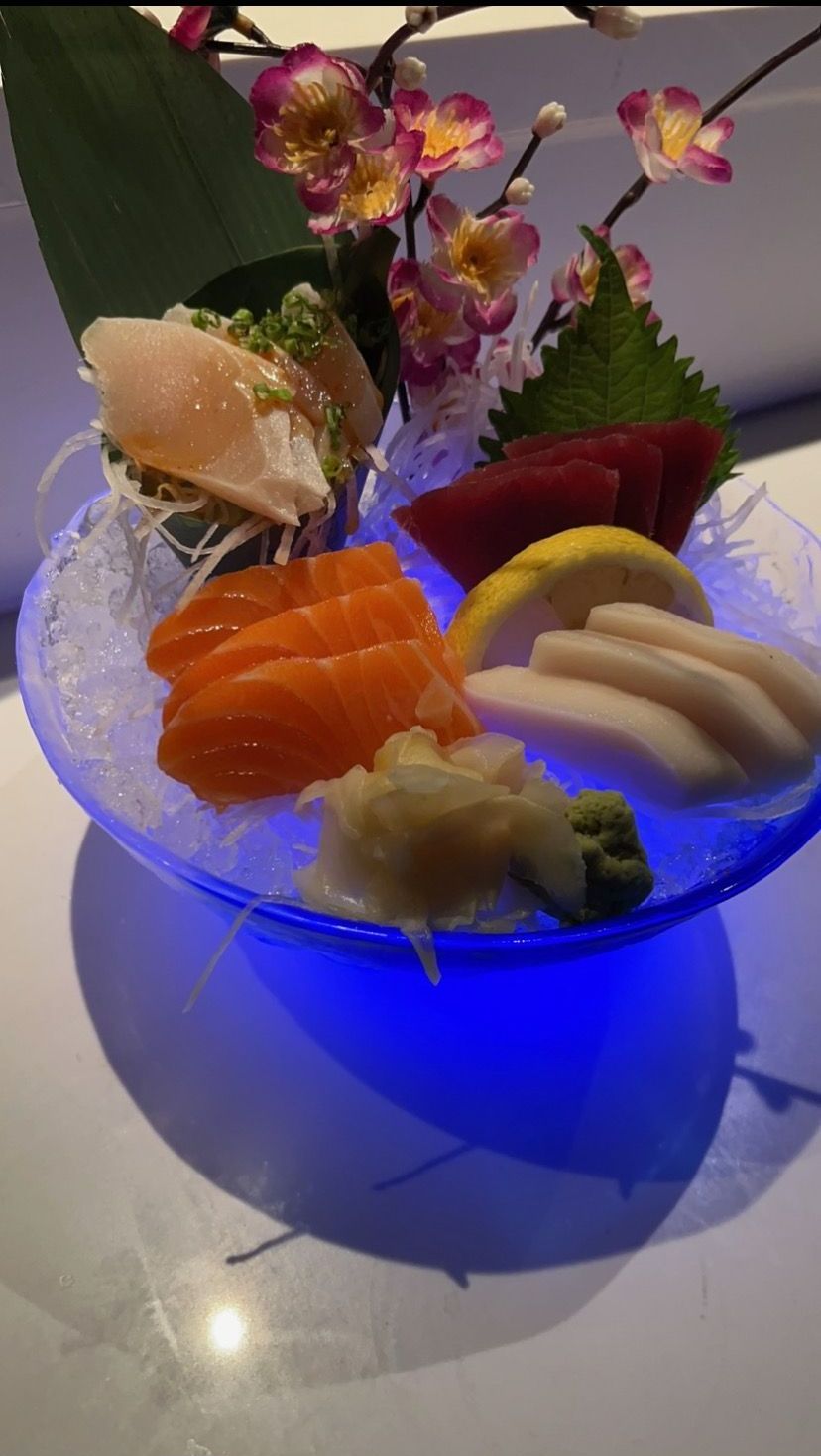 A plate of food with a blue light behind it | Cherry Hill, NJ | Mikado